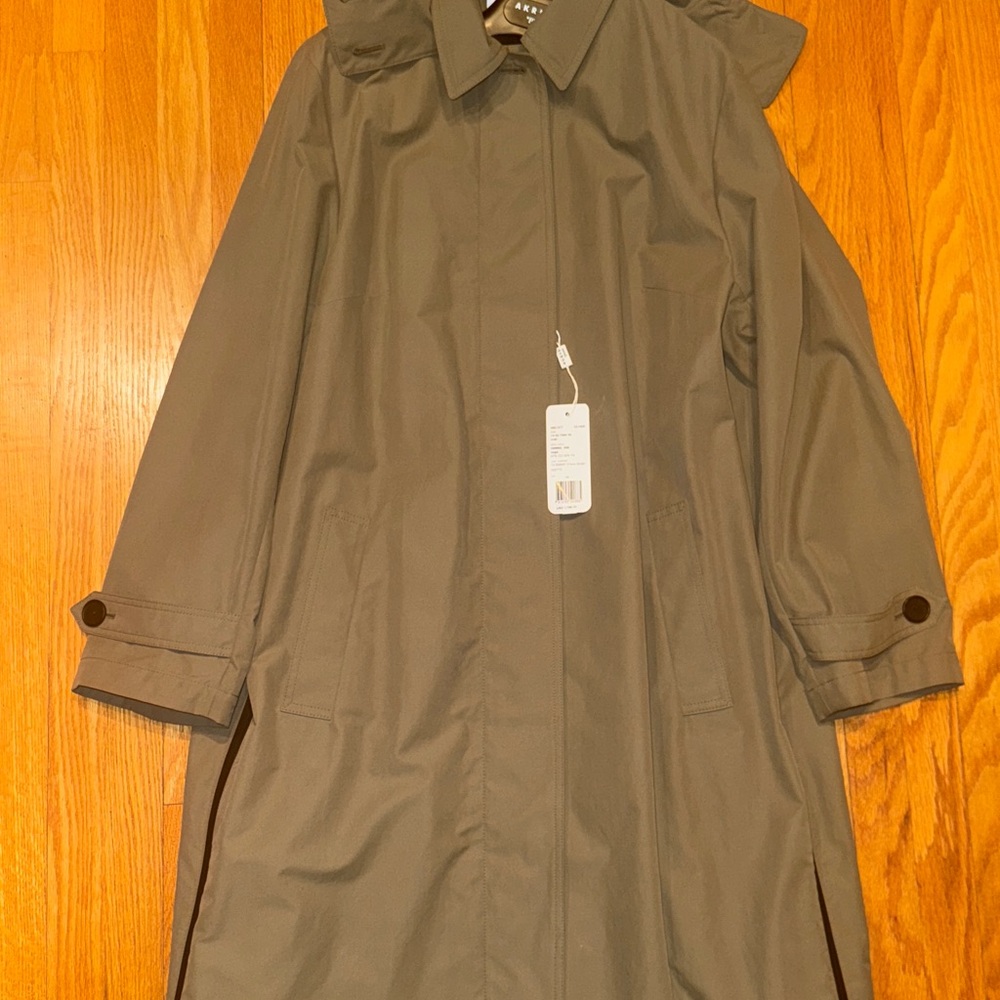 Stylish Olive Green Trench Coat by AKRIS